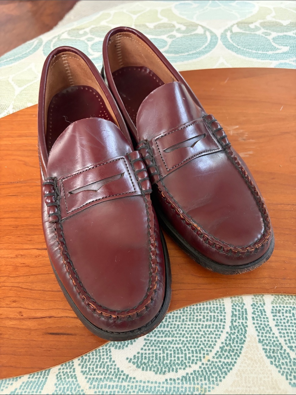 Sebago Men's Penny Loafers in Burgundy Leather